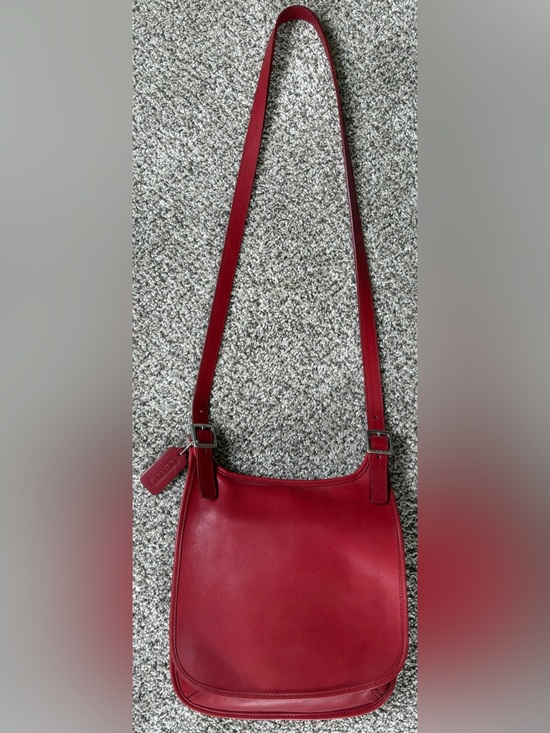 Coach Handbags - Vintage Coach Red Leather Flap Bag 9135